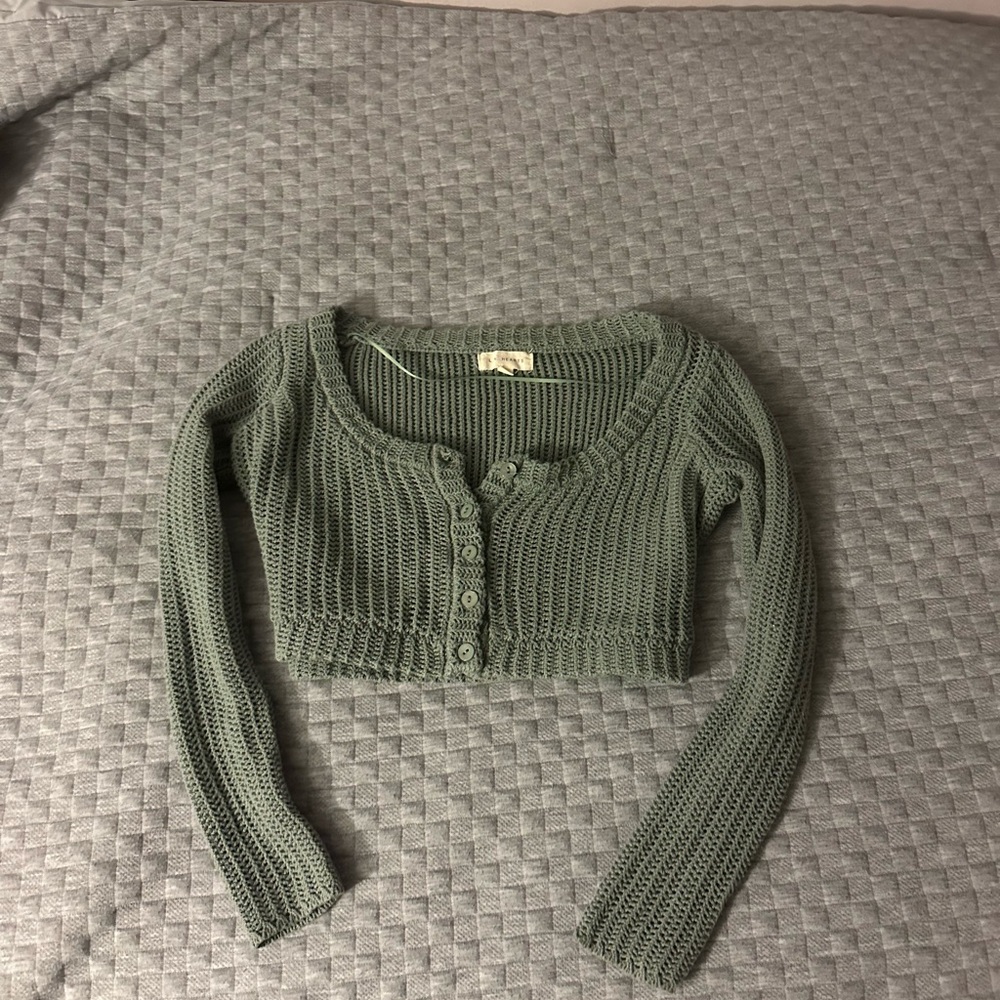 L.A Hearts Green knitted crop top